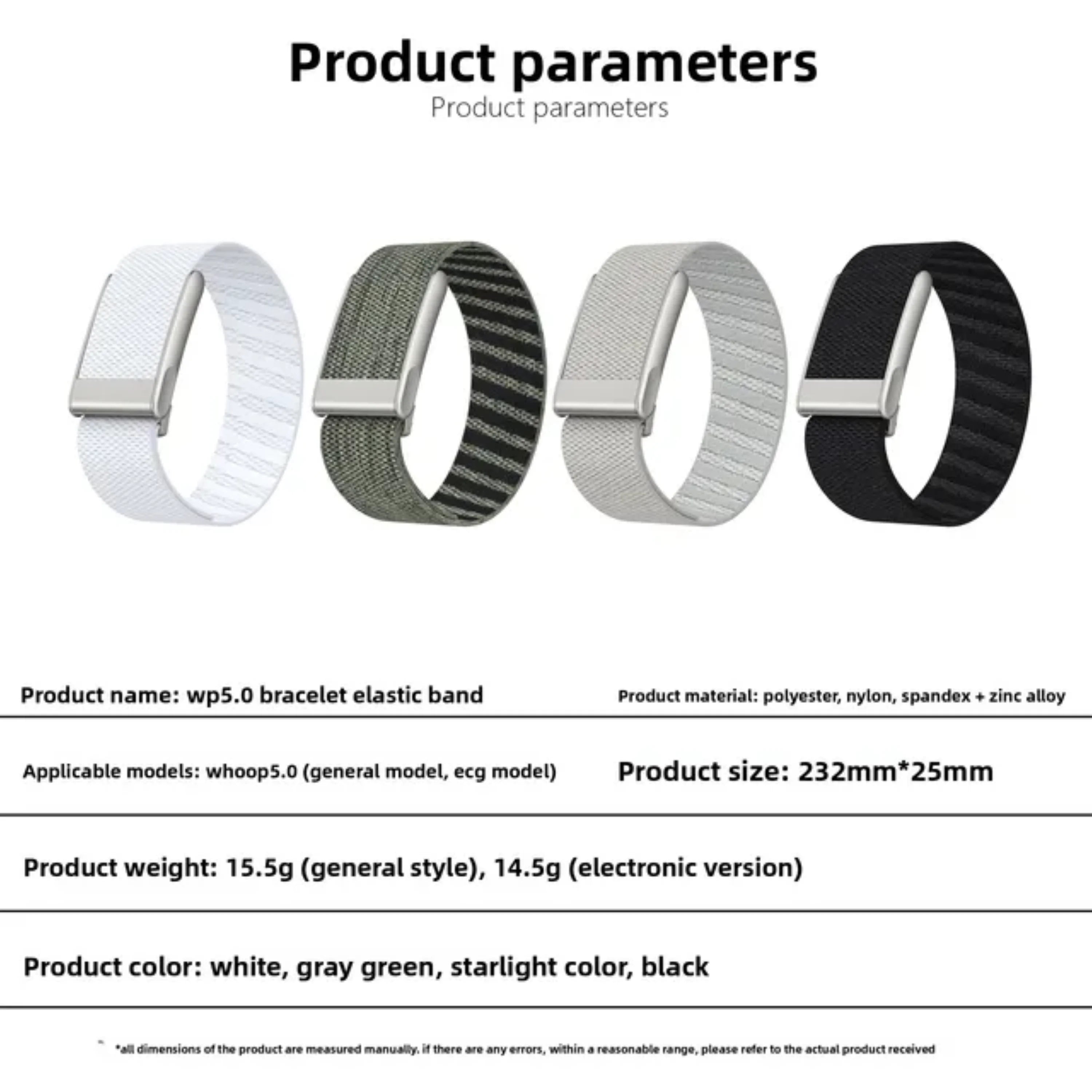 Whoop 5.0 Compatible Fitness Tracker Band Unisex Zinc Alloy Soft Bracelet for WHOOP ONE Watchbands ECG Sensitive Compatible